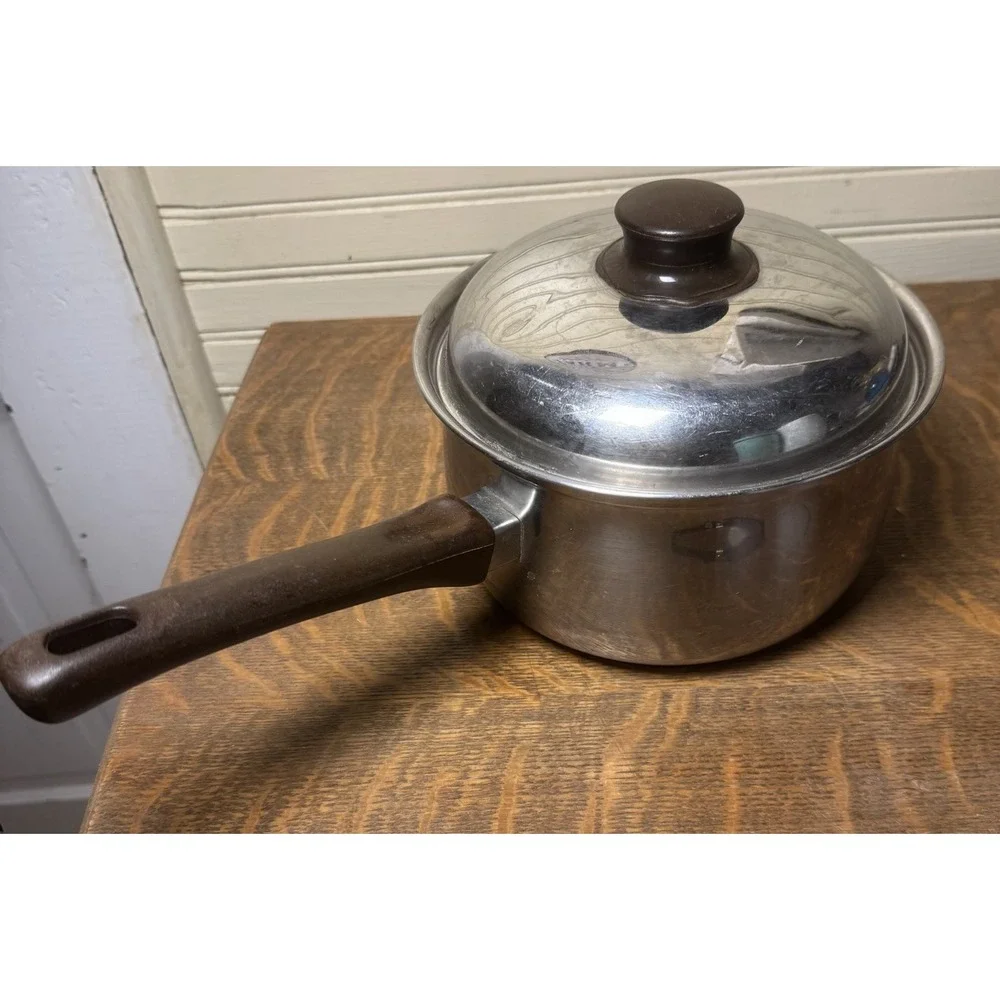 Vintage Sears 2.5 Qt Stainless Steel Saucepan Pot Lid Belgium 541-5035